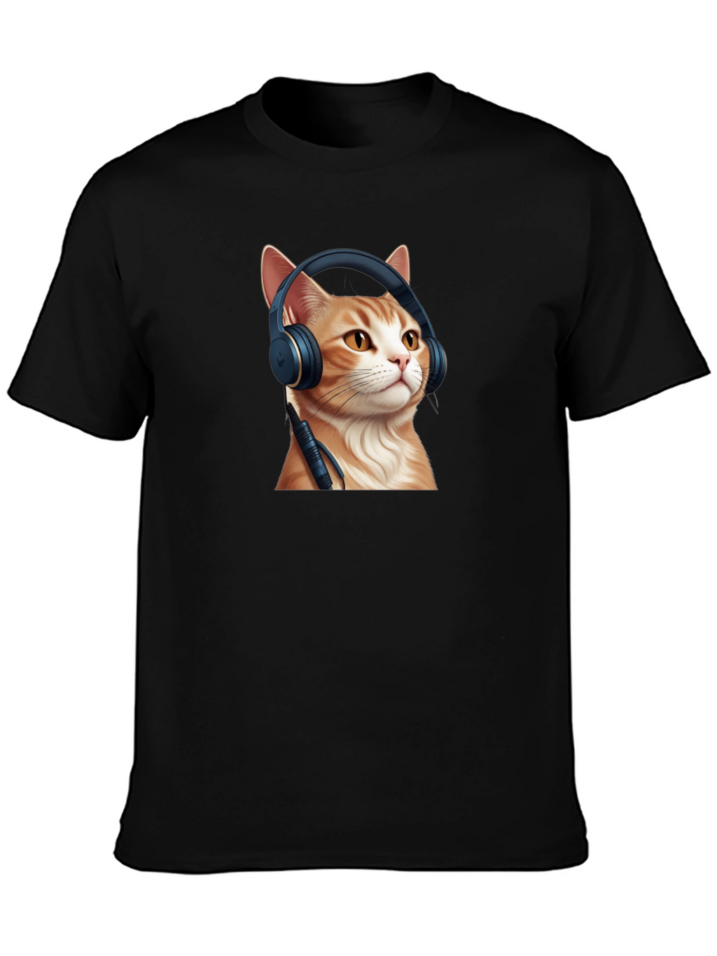 Cool Cat Headphones Graphic T-Shirt