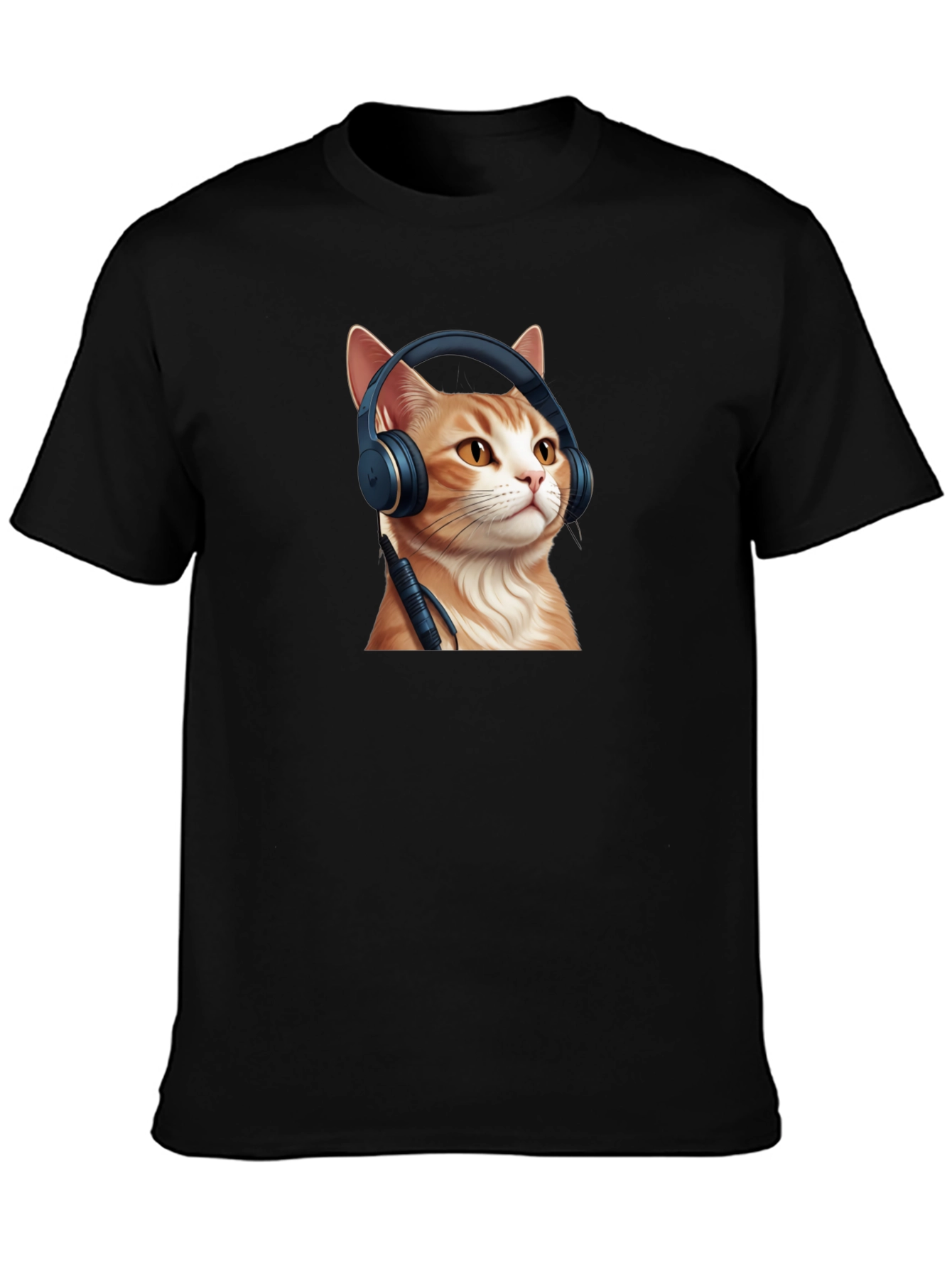 Cool Cat Headphones Graphic T-Shirt