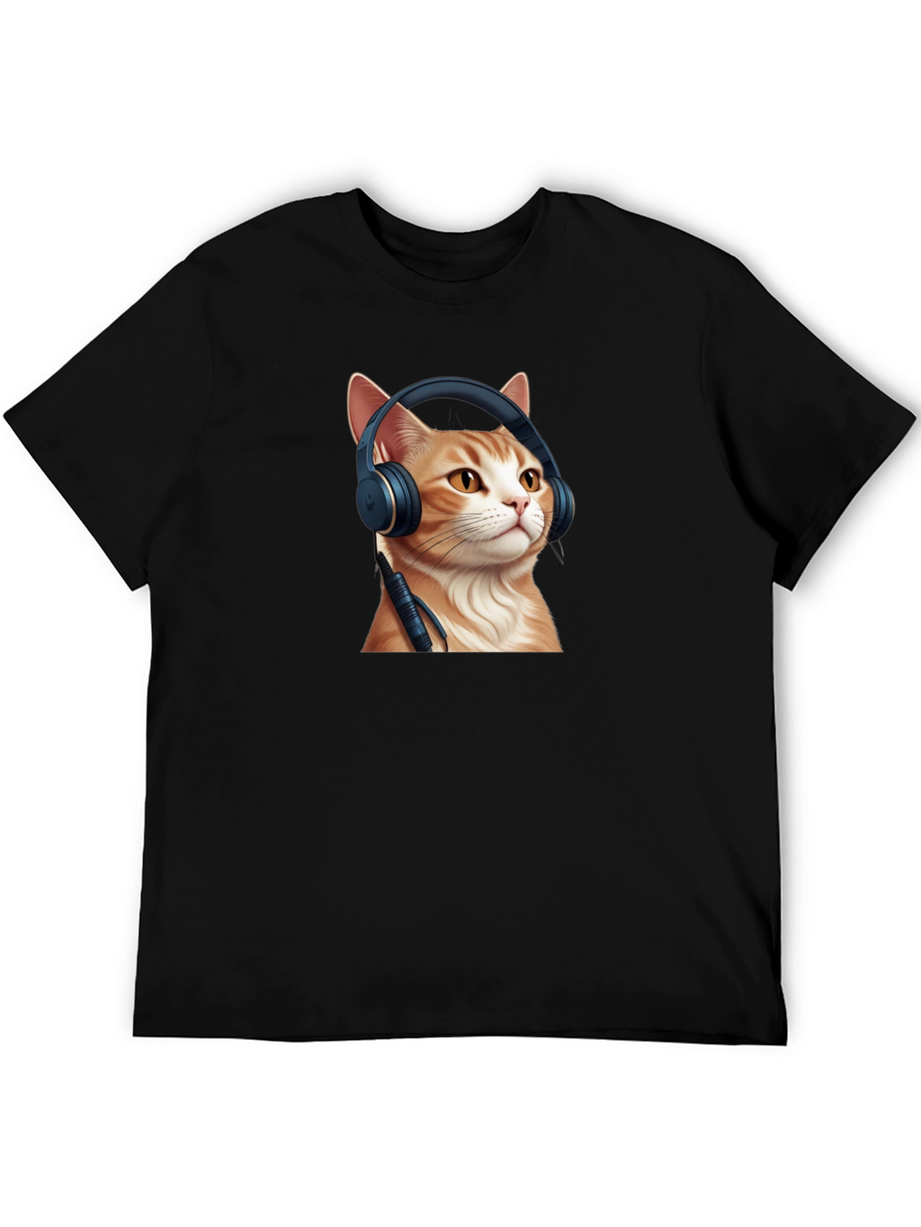 Cool Cat Headphones Graphic T-Shirt