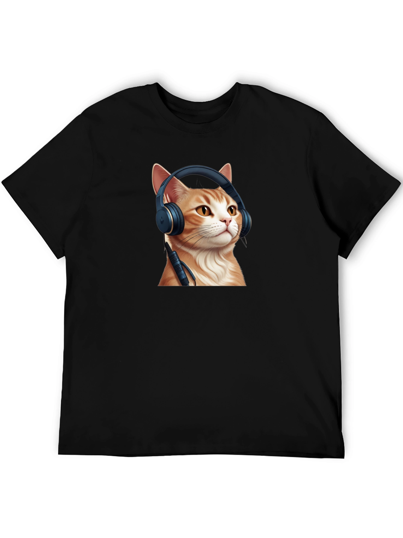 Cool Cat Headphones Graphic T-Shirt