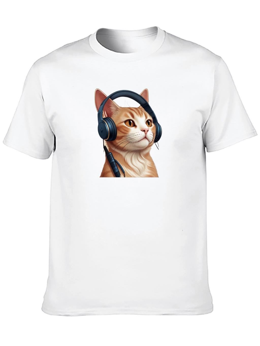 Cool Cat Headphones Graphic T-Shirt