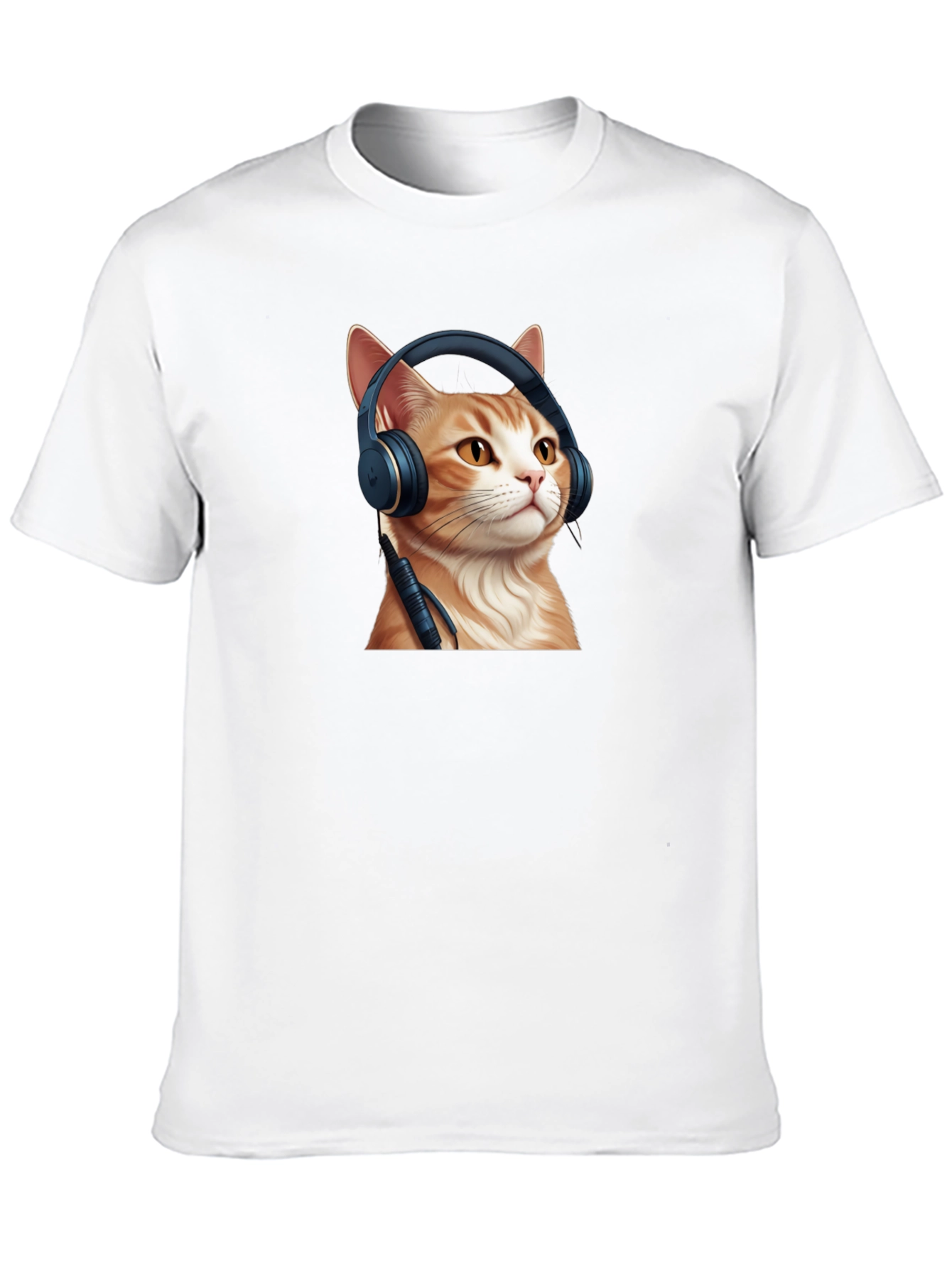 Cool Cat Headphones Graphic T-Shirt