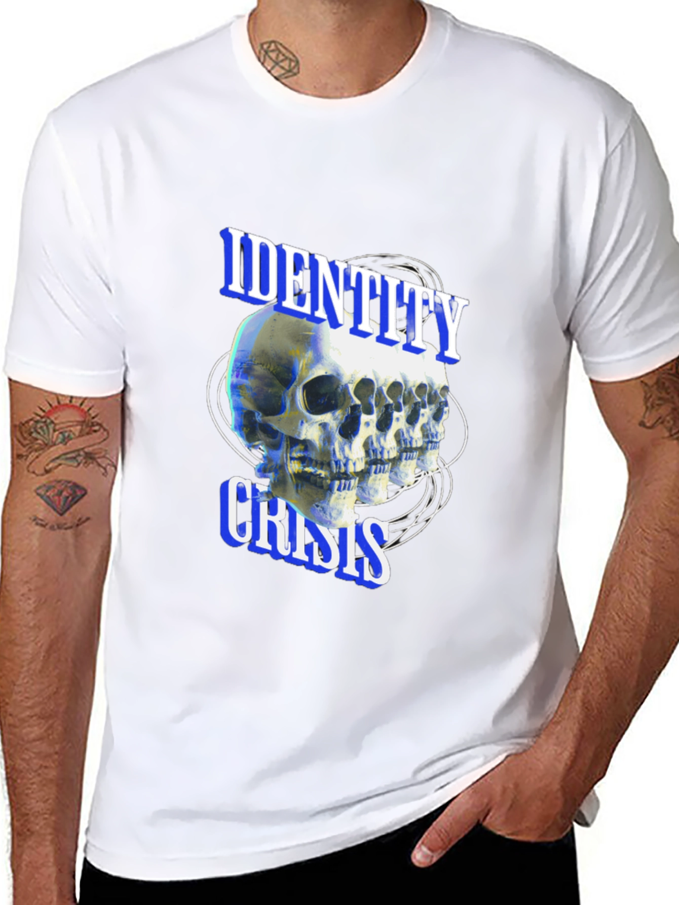 Identity Crisis Skull T-Shirt - Edgy Graphic Tee