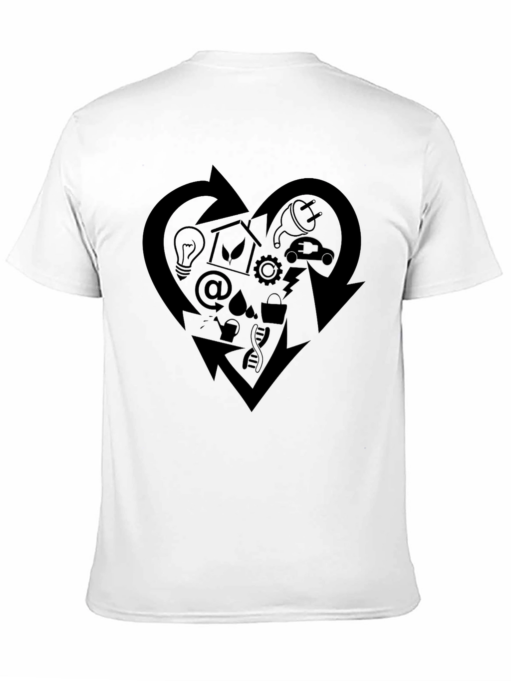 Eco-Friendly Heart Graphic Black T-Shirt