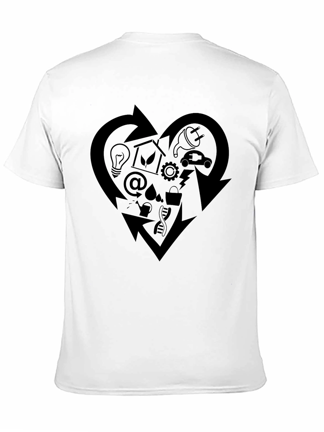 Eco-Friendly Heart Graphic Black T-Shirt