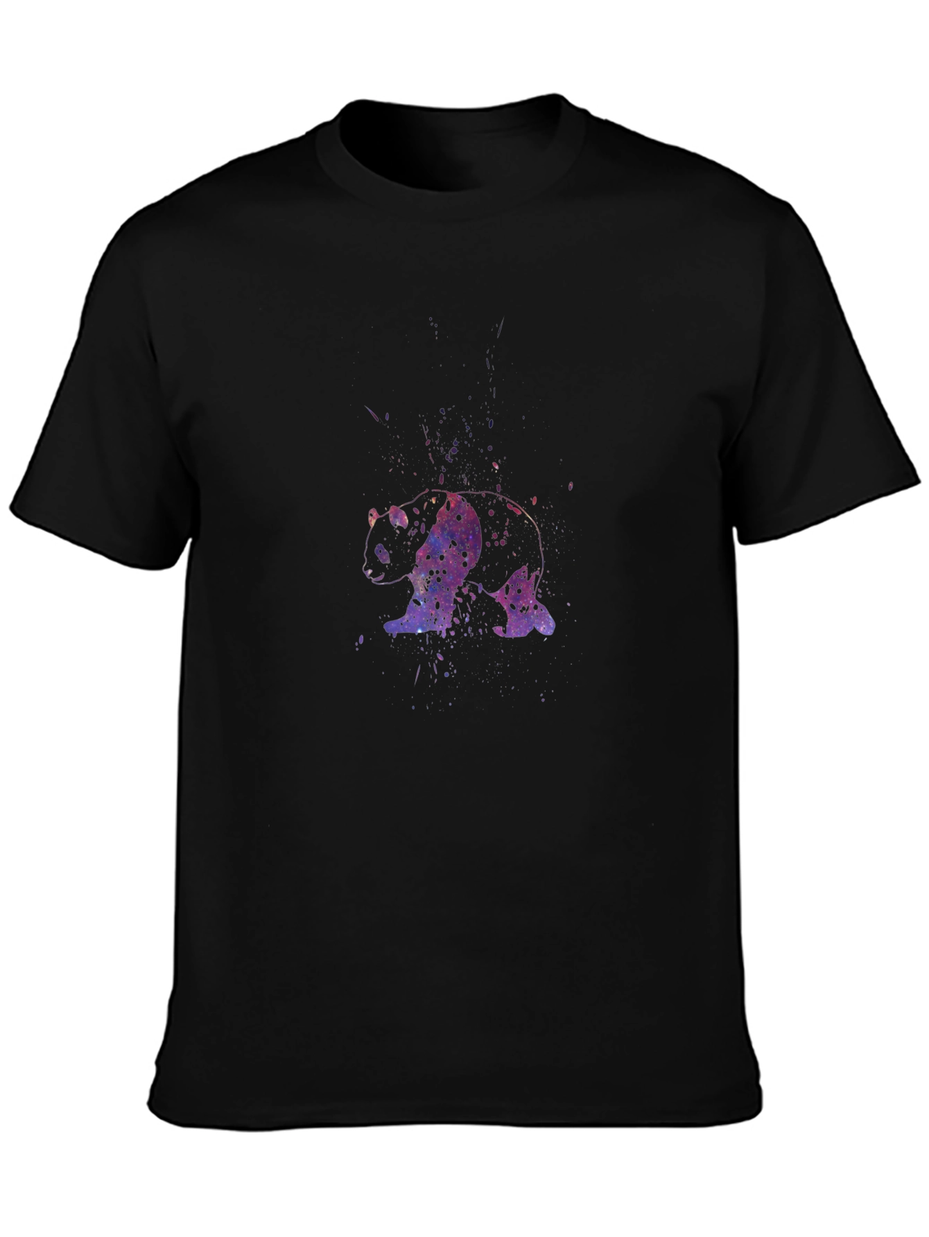 Galaxy Panda Black T-Shirt