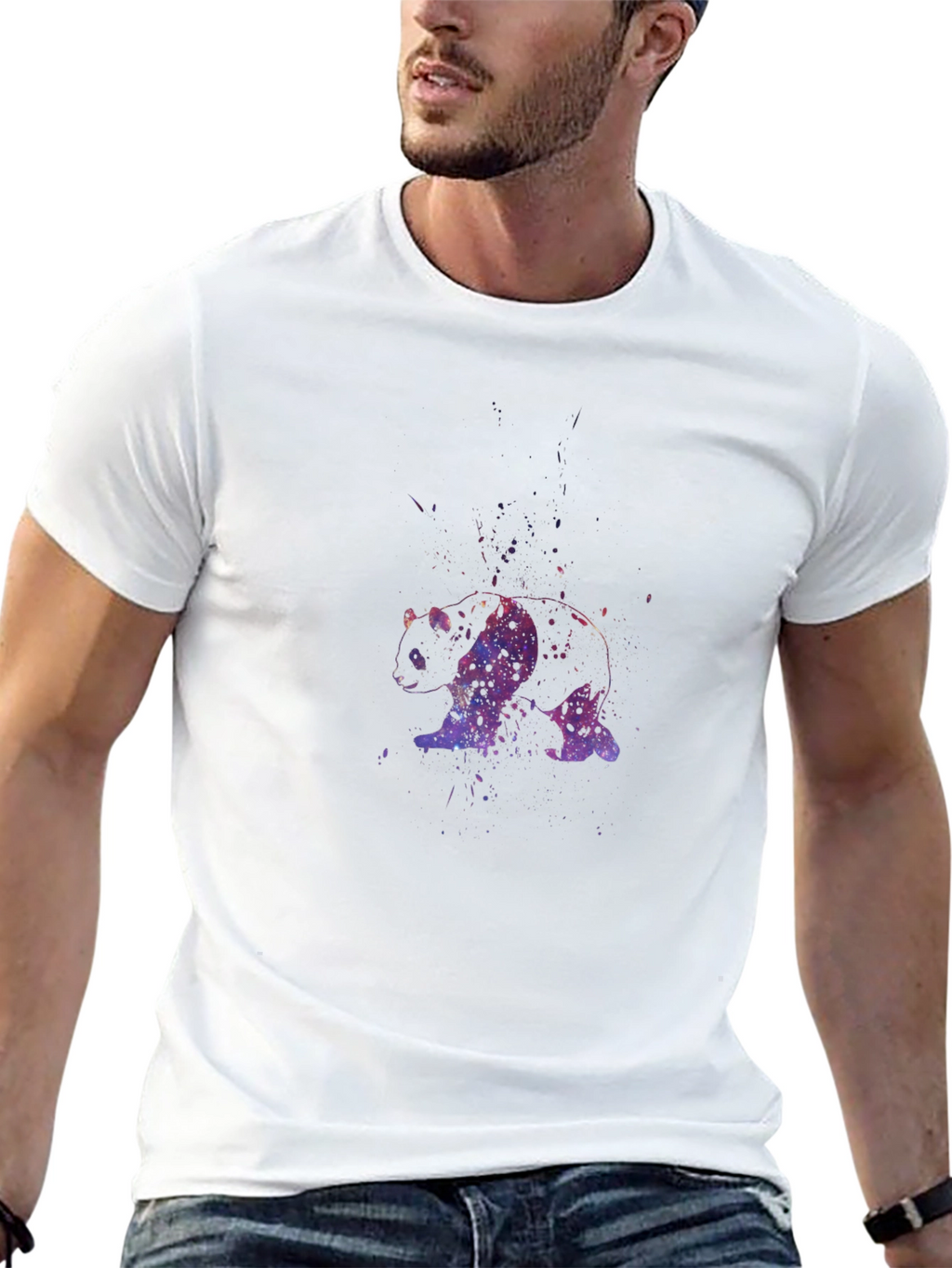 Galaxy Panda Black T-Shirt