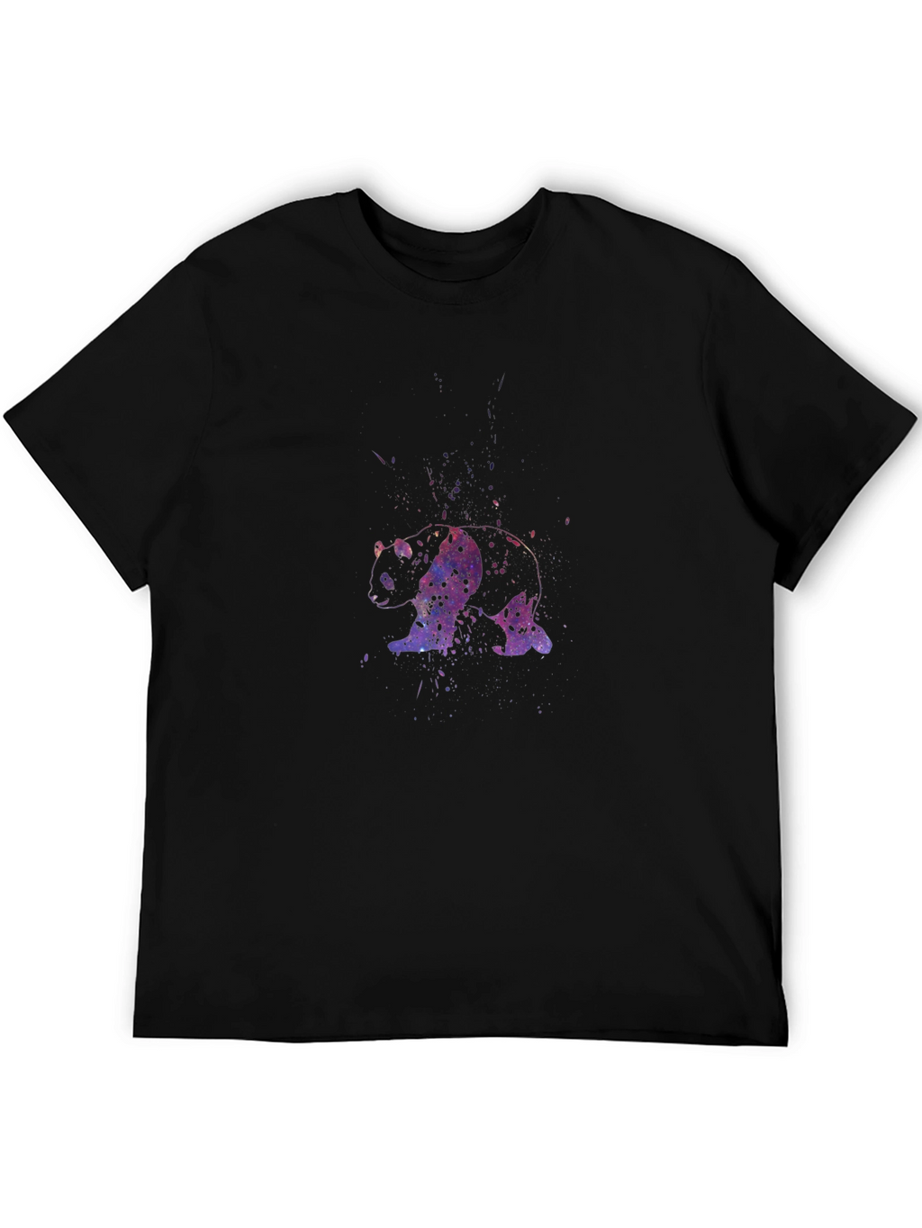 Galaxy Panda Black T-Shirt