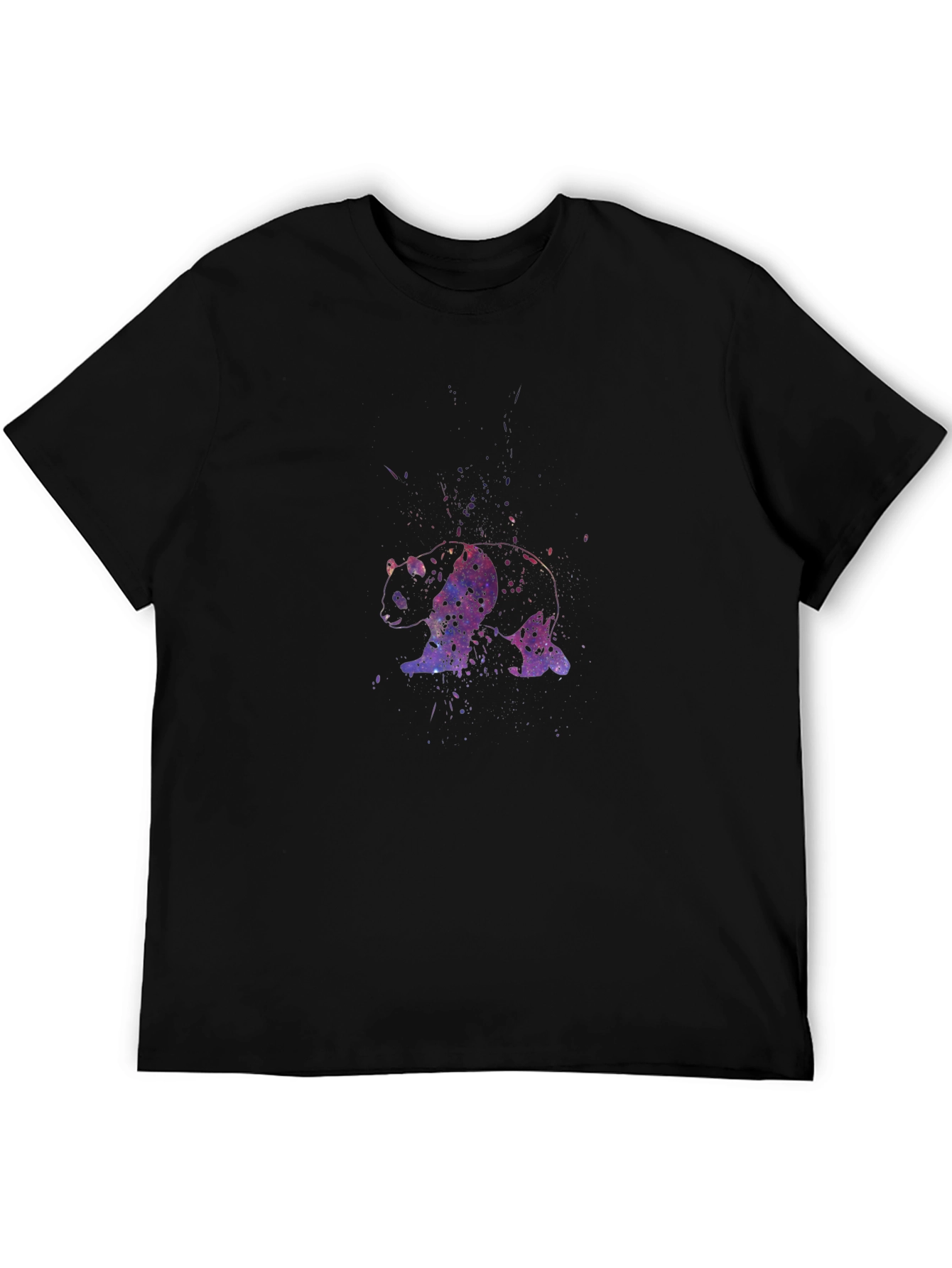 Galaxy Panda Black T-Shirt