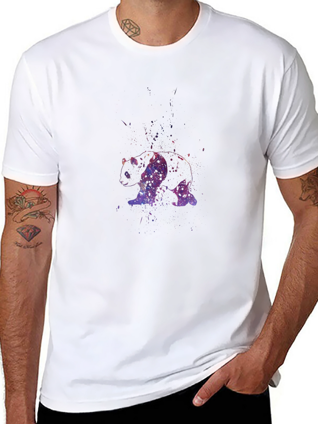 Galaxy Panda Black T-Shirt