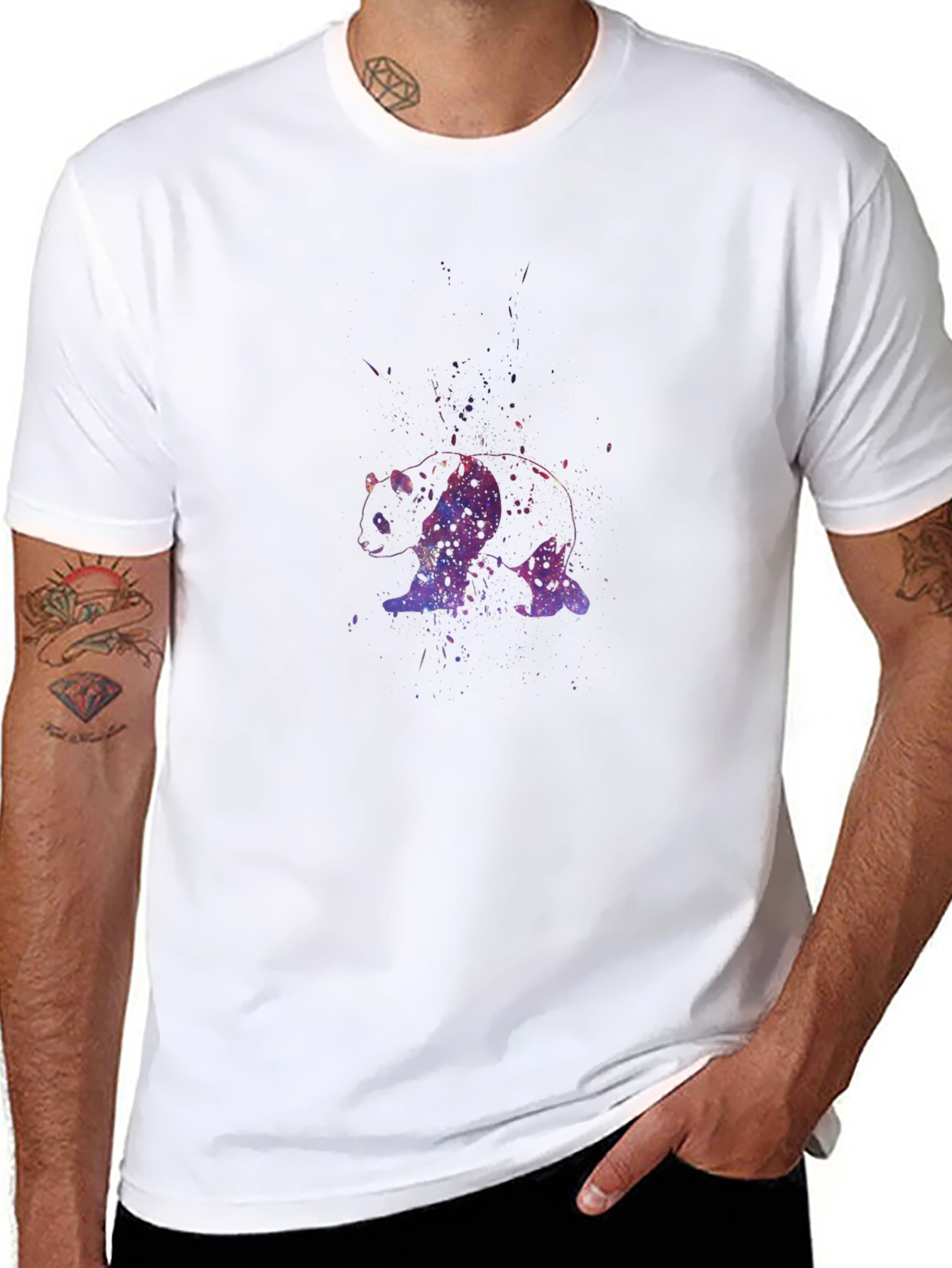 Galaxy Panda Black T-Shirt
