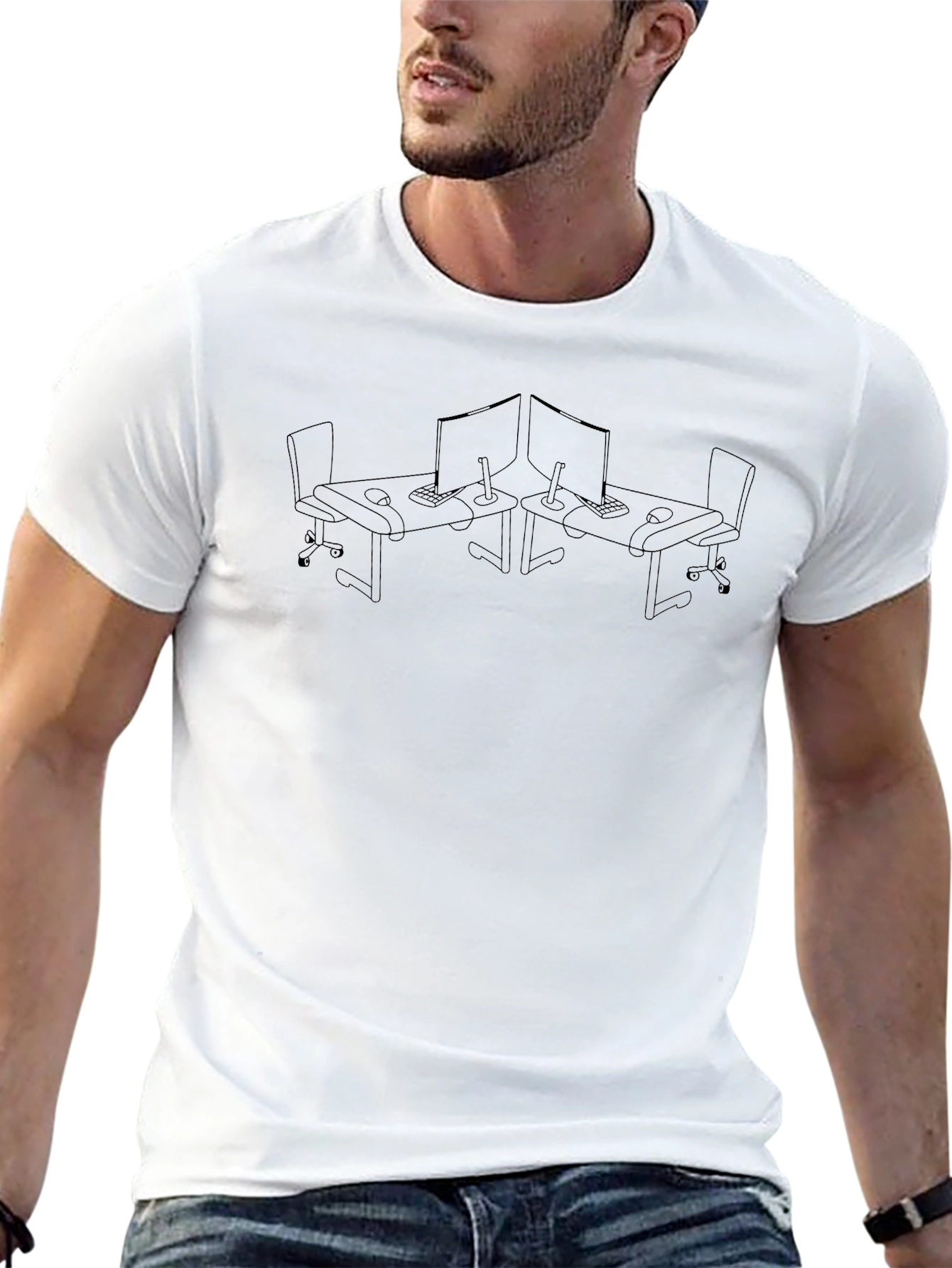 Dual Monitor Desk Setup Graphic Tee