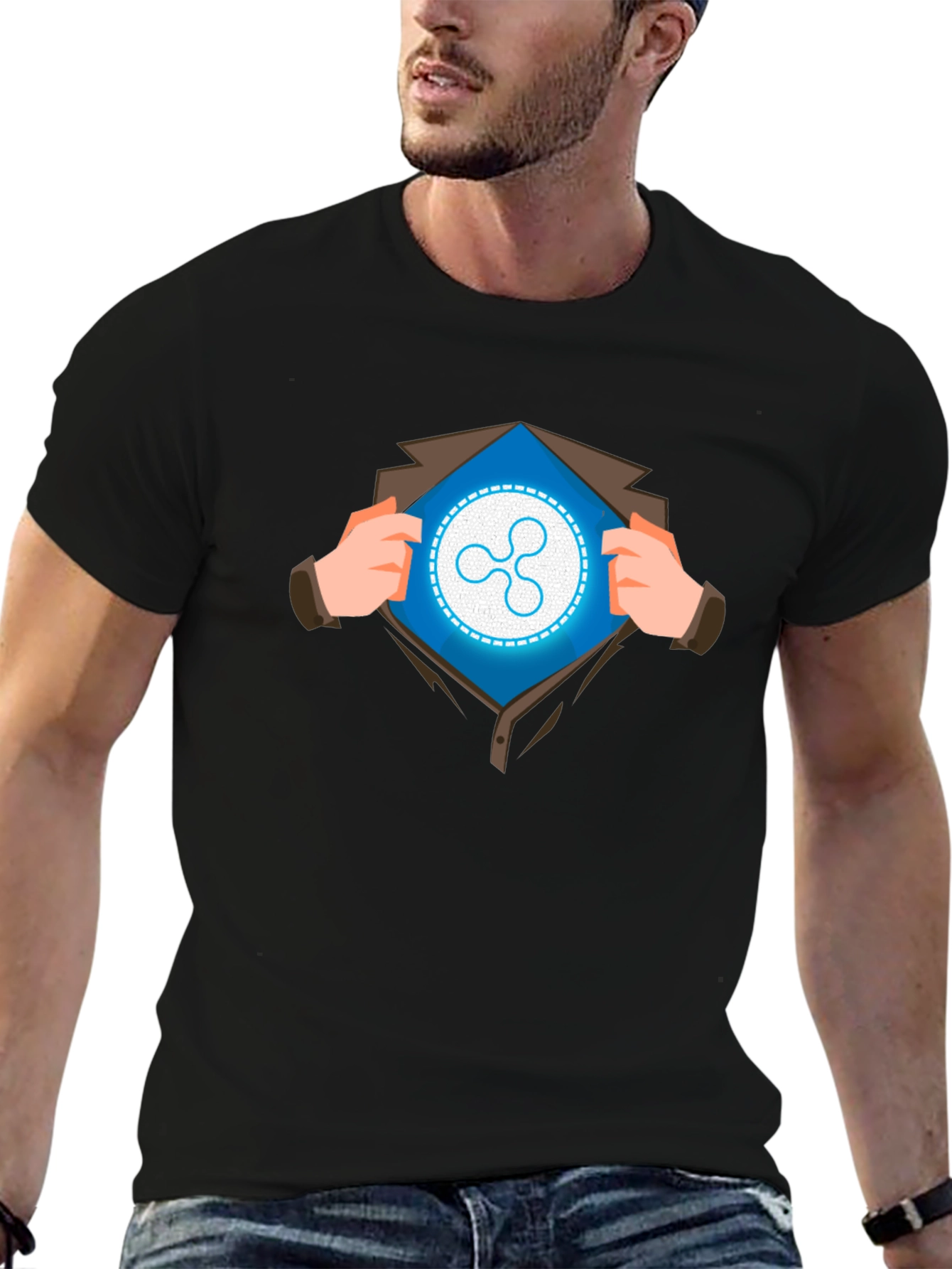 Ripple Hero Black T-Shirt - Crypto Fan Apparel