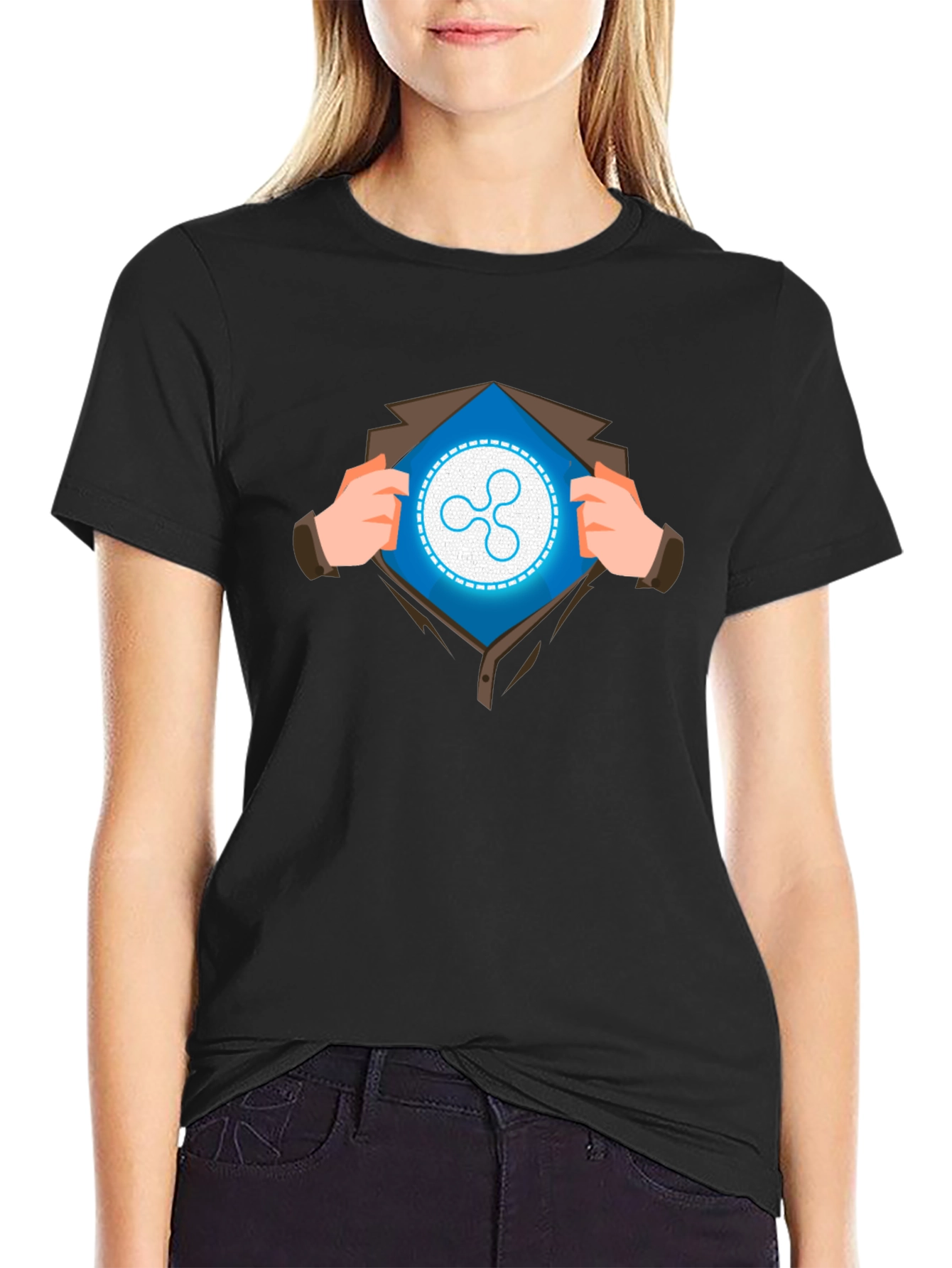 Ripple Hero Black T-Shirt - Crypto Fan Apparel