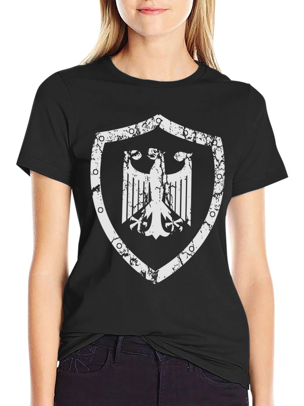 German Eagle Shield Graphic T-Shirt - Black