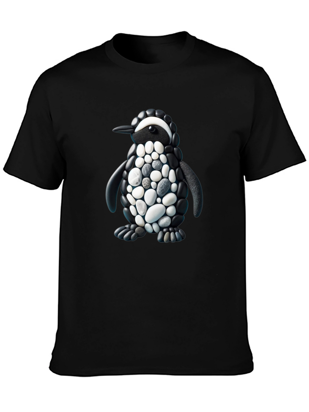 Stone Penguin Graphic T-Shirt - Black