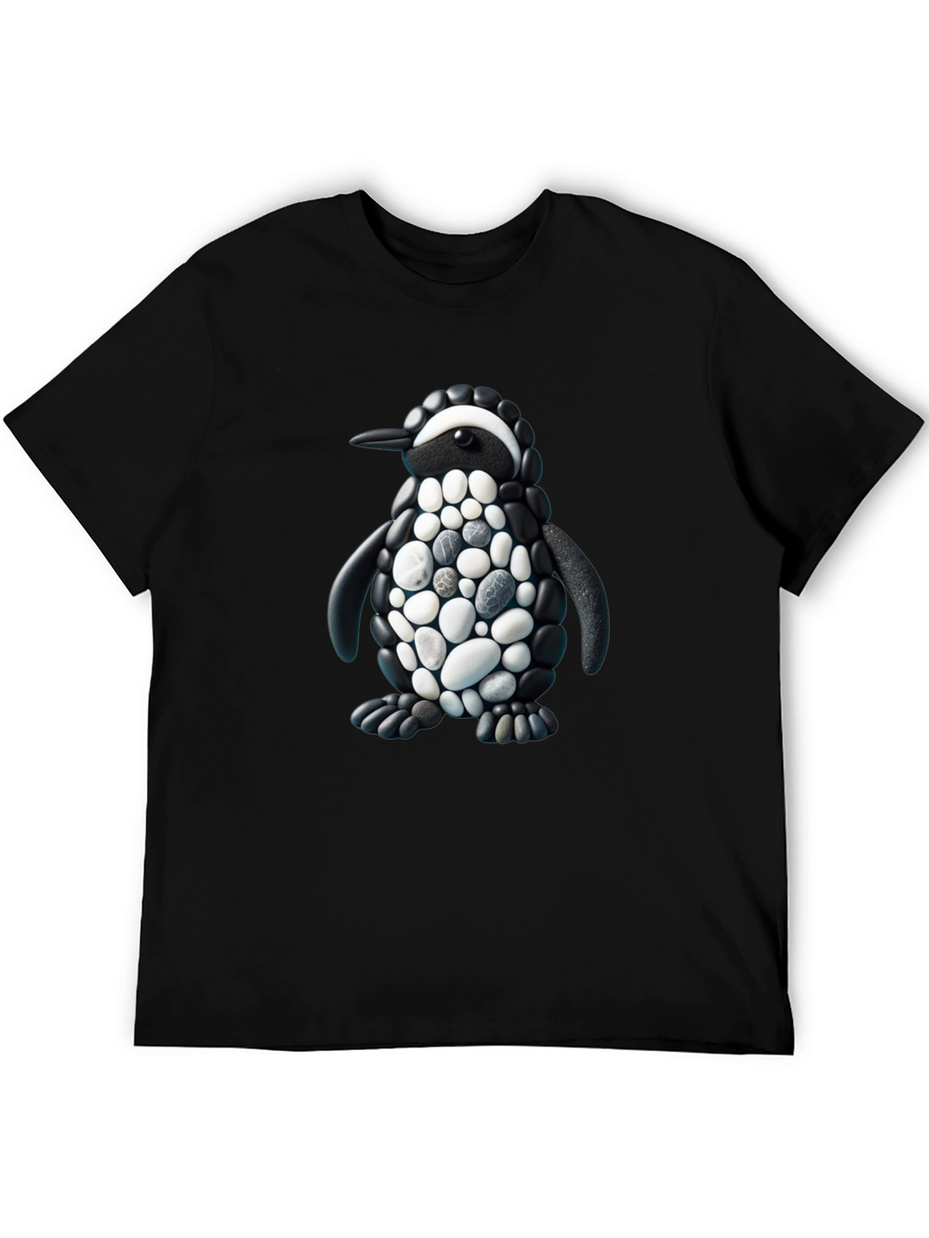 Stone Penguin Graphic T-Shirt - Black