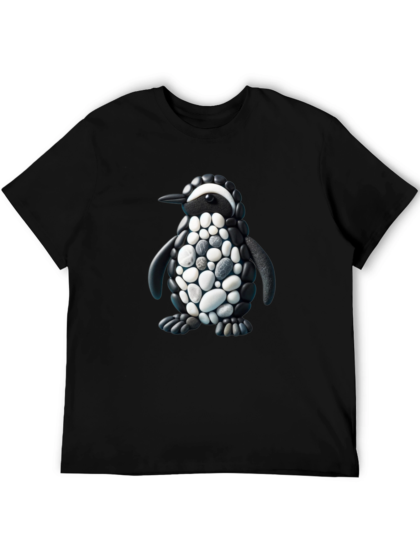 Stone Penguin Graphic T-Shirt - Black
