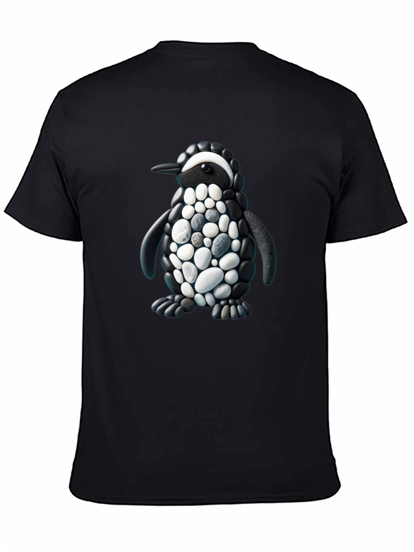 Stone Penguin Graphic T-Shirt - Black