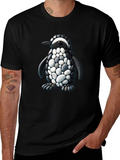 Stone Penguin Graphic T-Shirt - Black