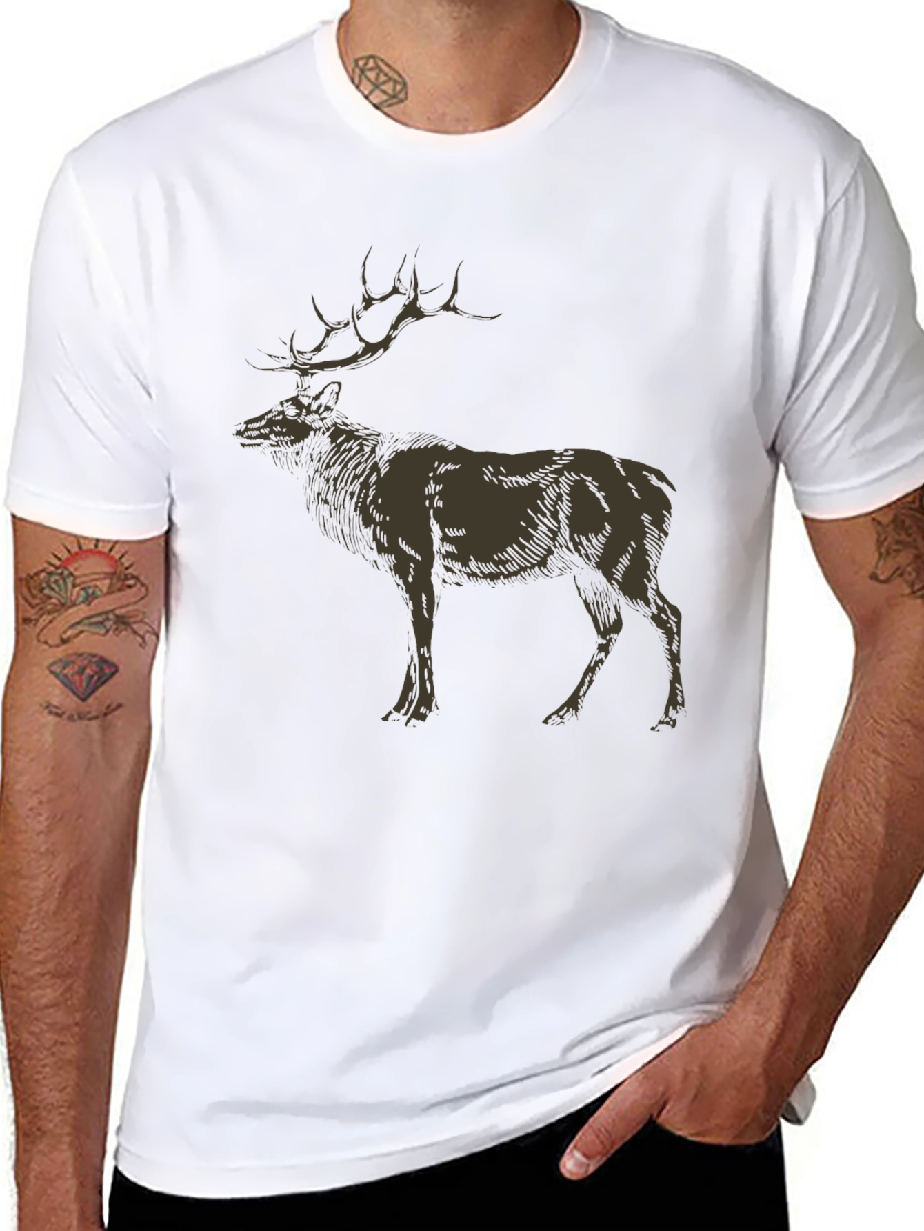 Elk Graphic Tee - Nature Inspired Design