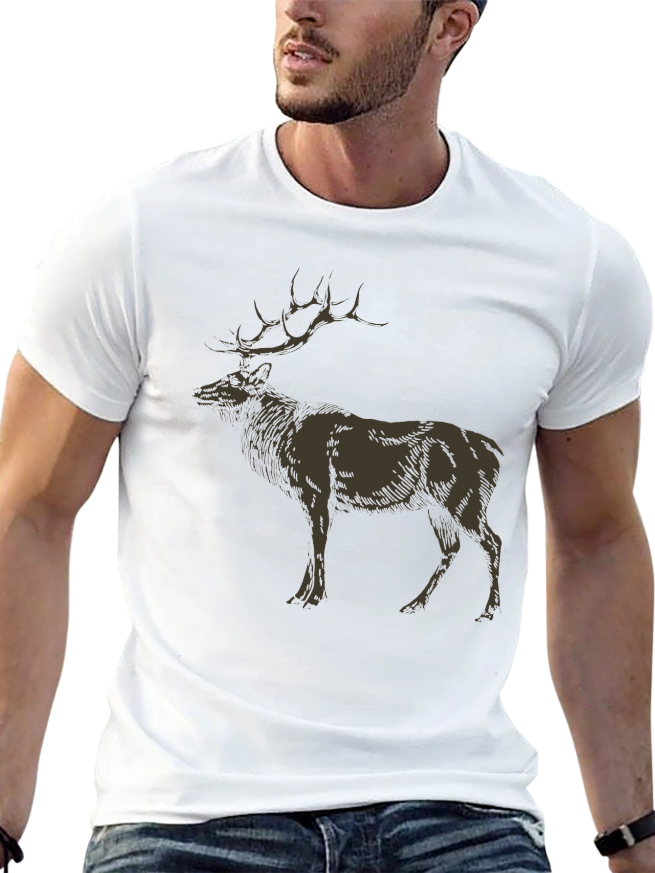 Elk Graphic Tee - Nature Inspired Design