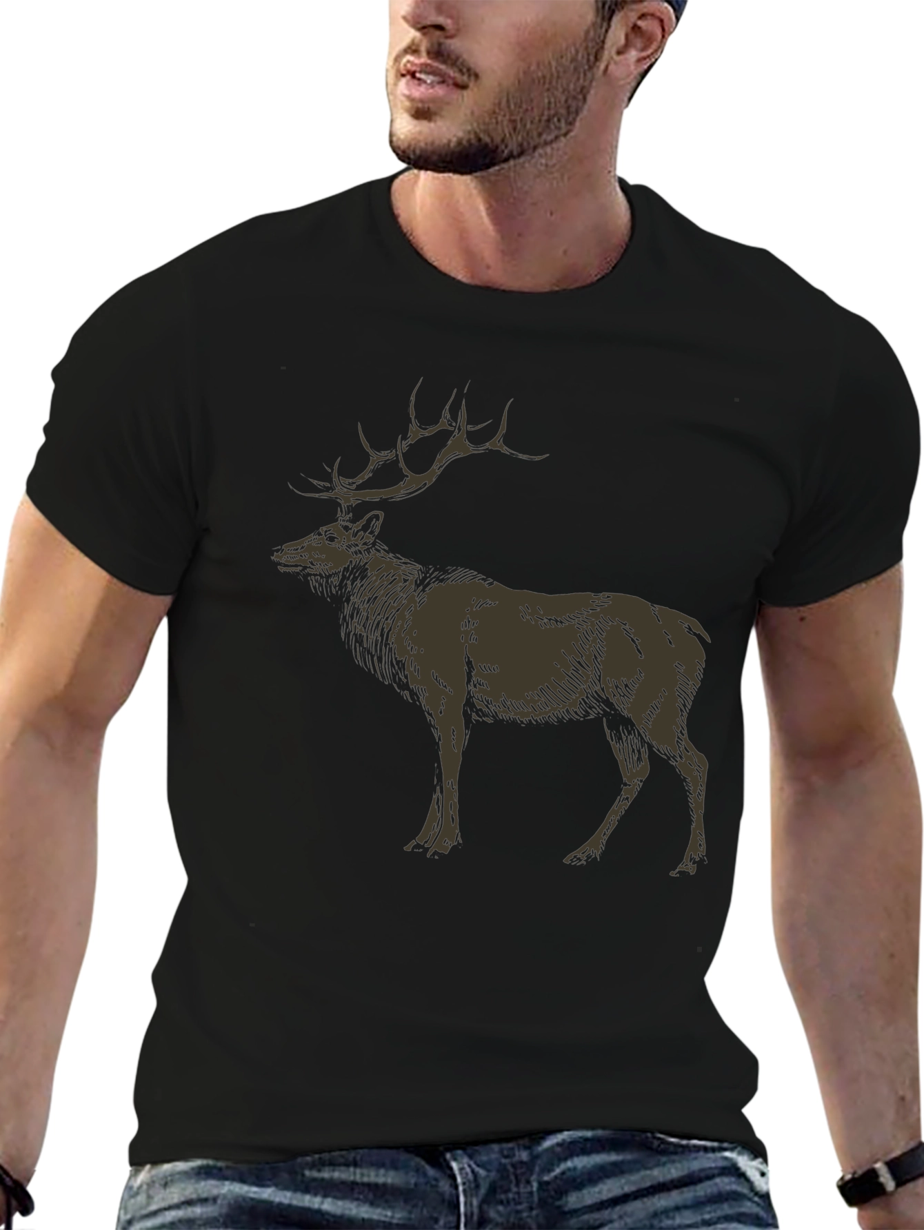 Elk Graphic Tee - Nature Inspired Design