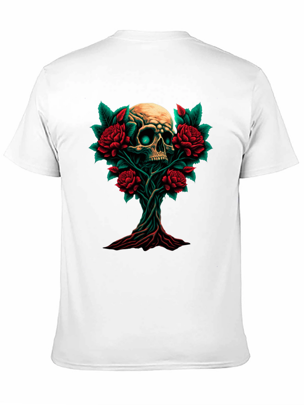 Skull & Roses Graphic Tee - Dark Style
