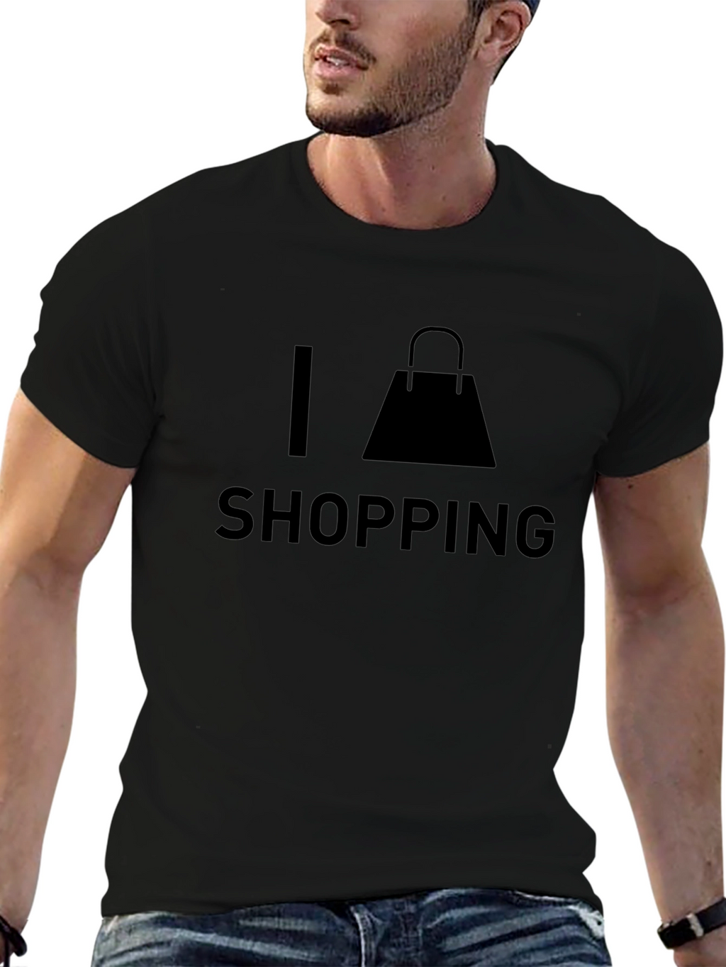 I Love Shopping Black T-Shirt
