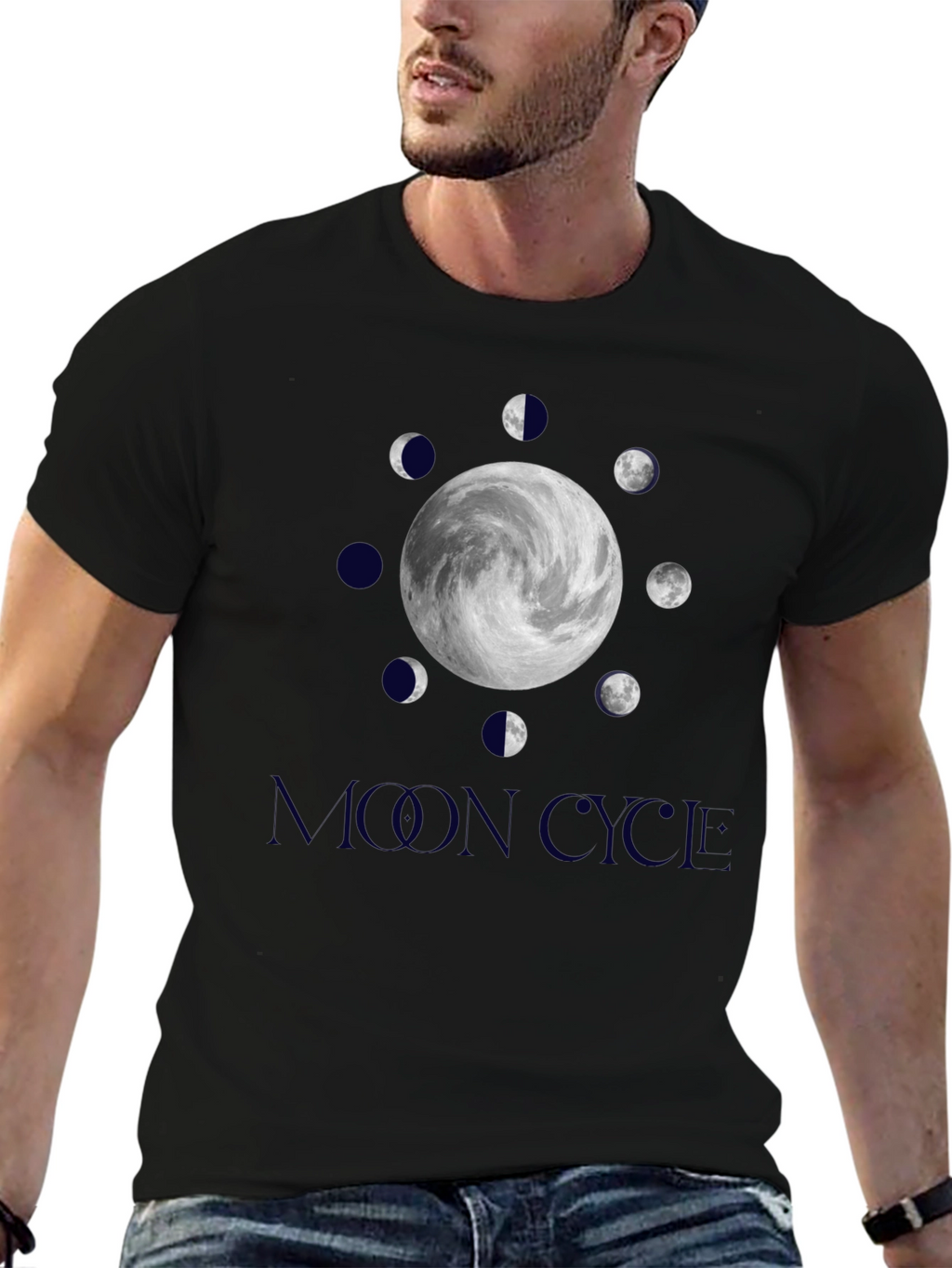 Lunar Cycle Graphic Tee - Stylish Moon Phase Design