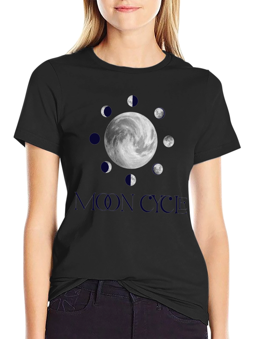 Lunar Cycle Graphic Tee - Stylish Moon Phase Design