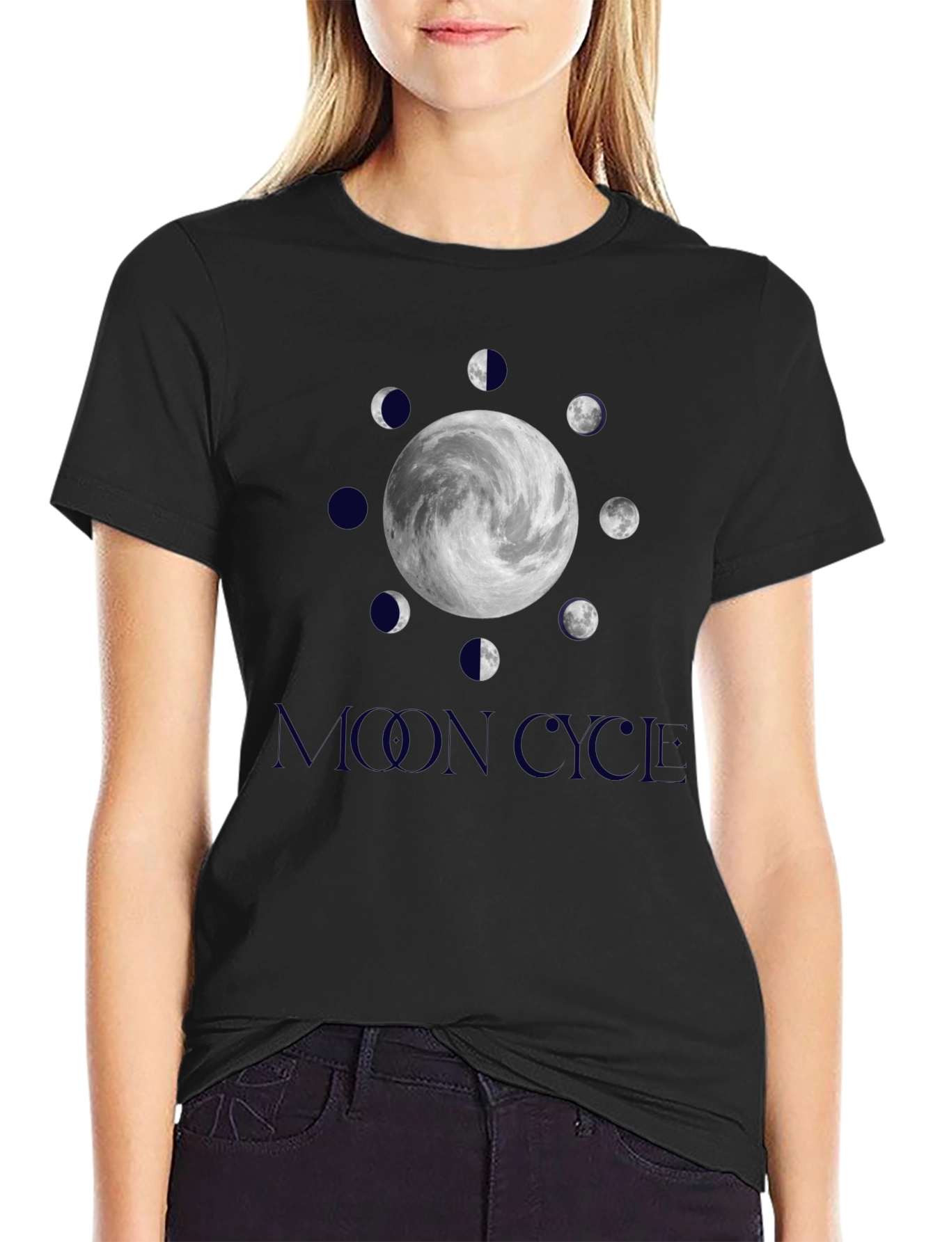 Lunar Cycle Graphic Tee - Stylish Moon Phase Design