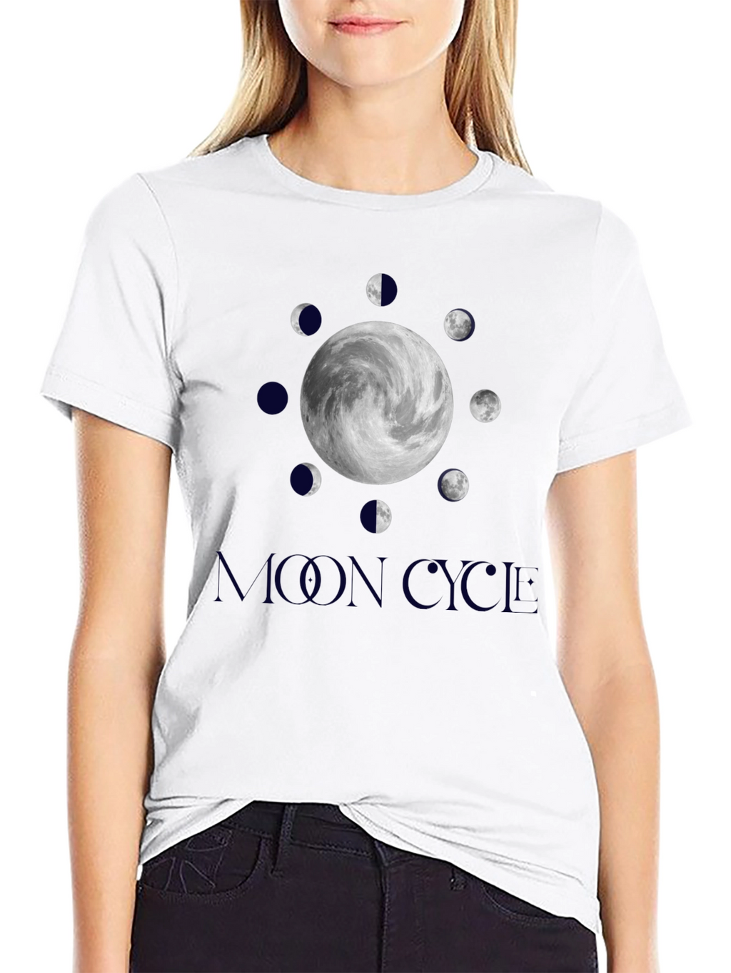 Lunar Cycle Graphic Tee - Stylish Moon Phase Design
