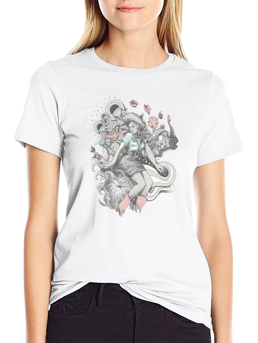 Graphic Print Tee - Edgy Fantasy Design