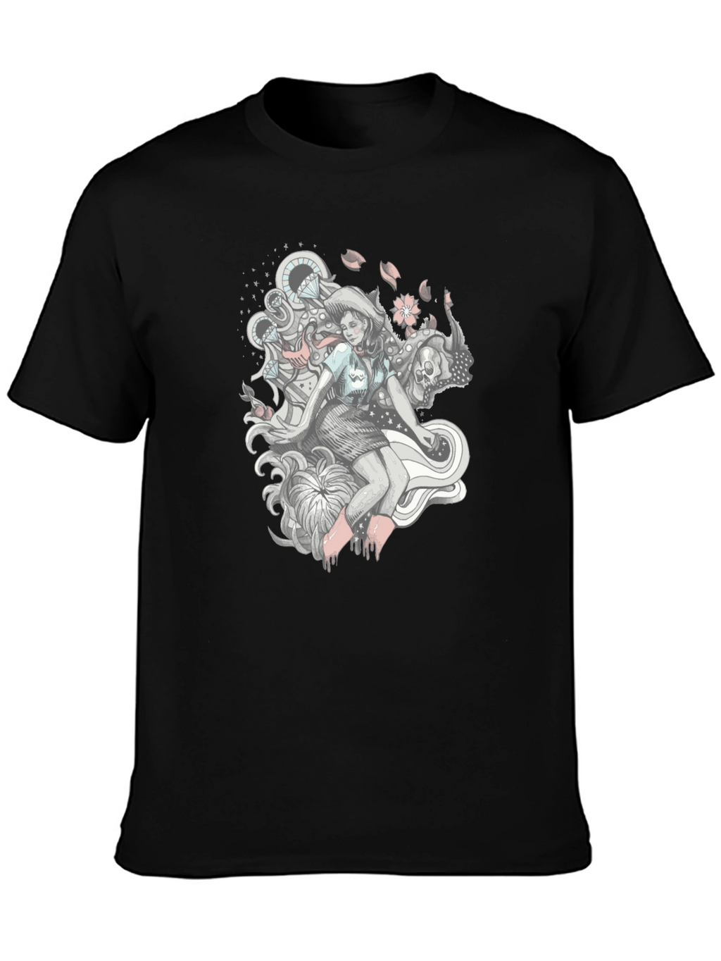 Graphic Print Tee - Edgy Fantasy Design