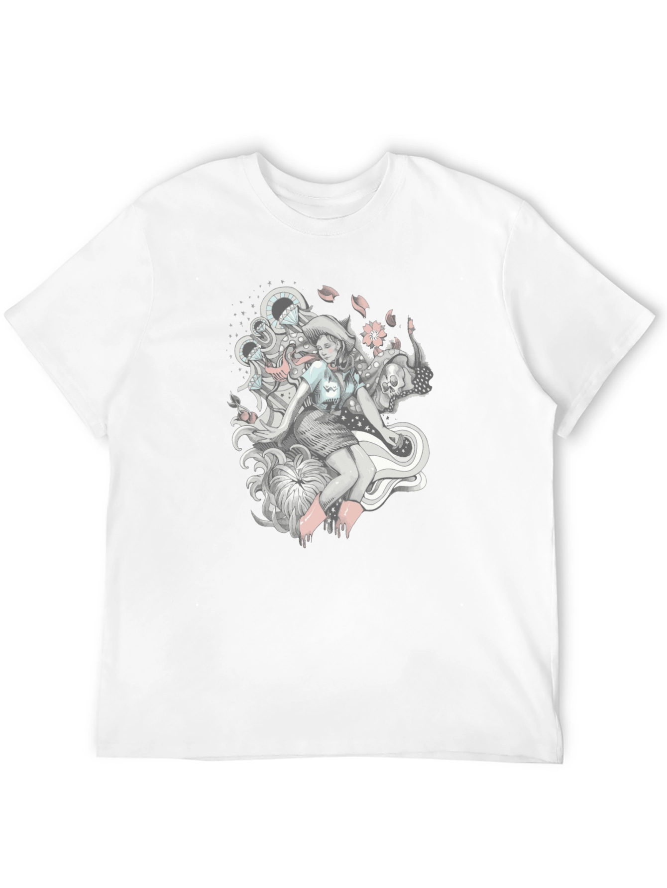 Graphic Print Tee - Edgy Fantasy Design