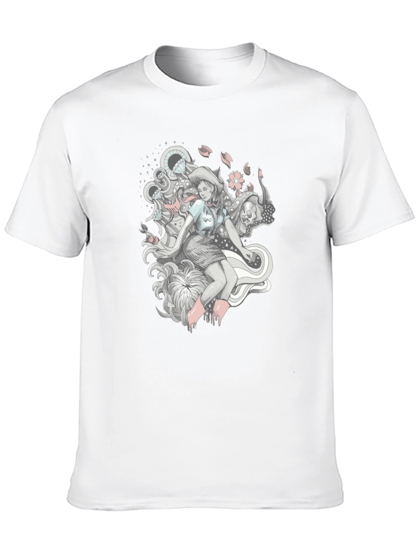 Graphic Print Tee - Edgy Fantasy Design