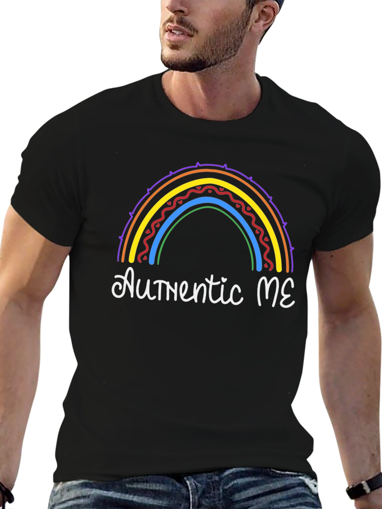 Authentic ME Rainbow Graphic T-Shirt