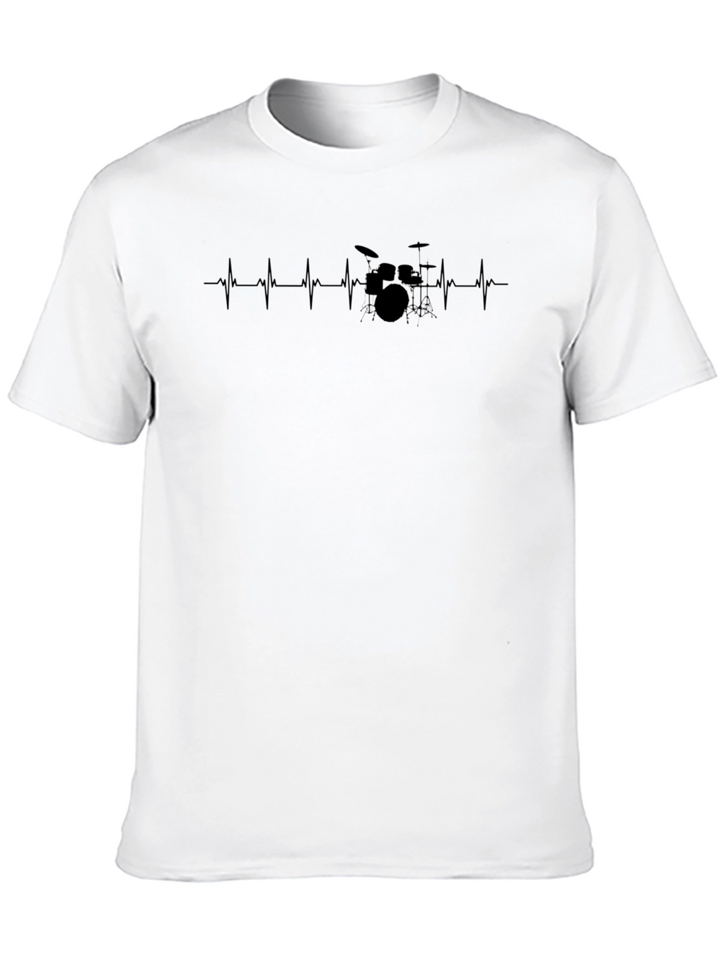 Drummer Heartbeat Graphic Tee - Black