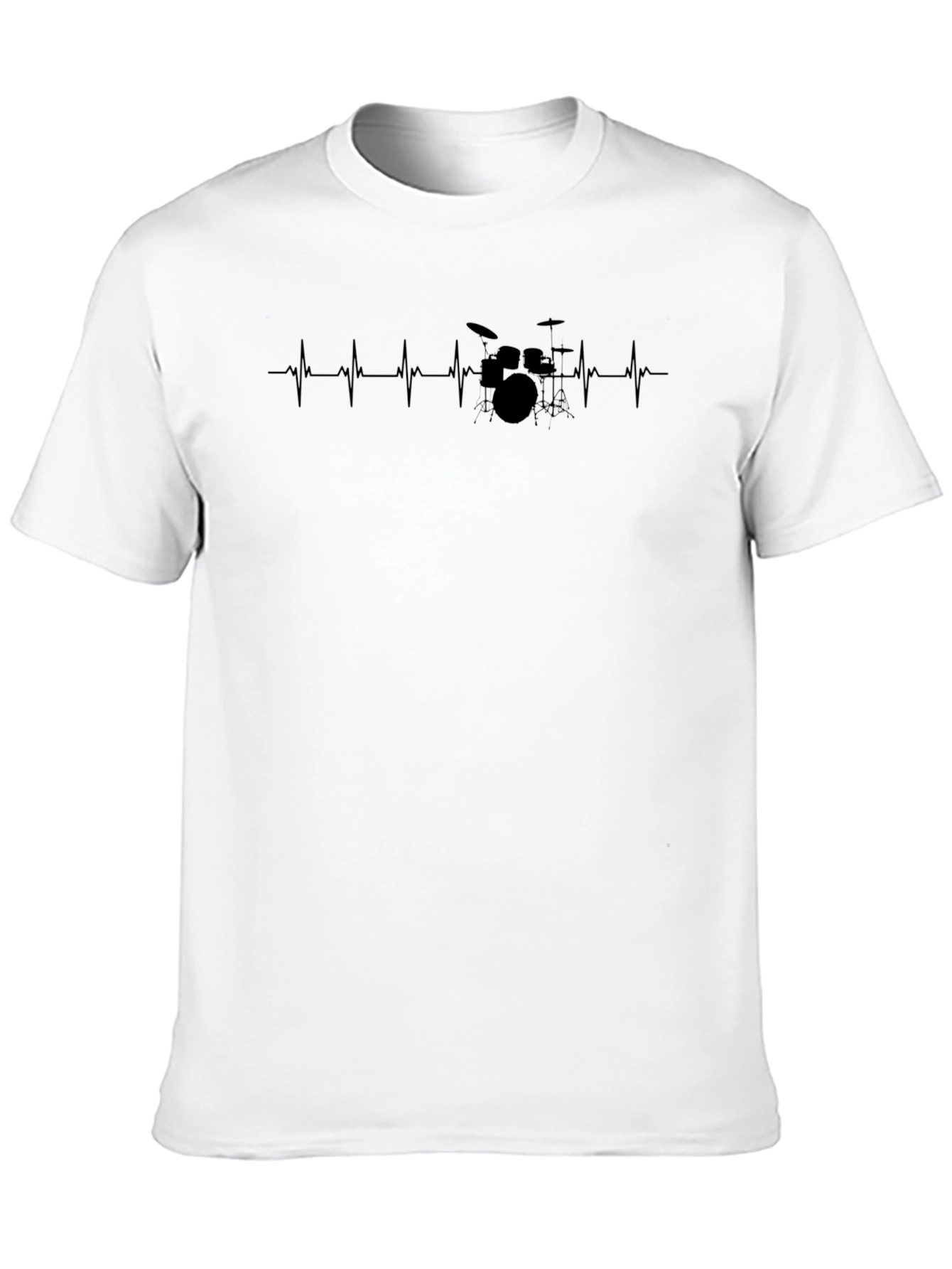 Drummer Heartbeat Graphic Tee - Black