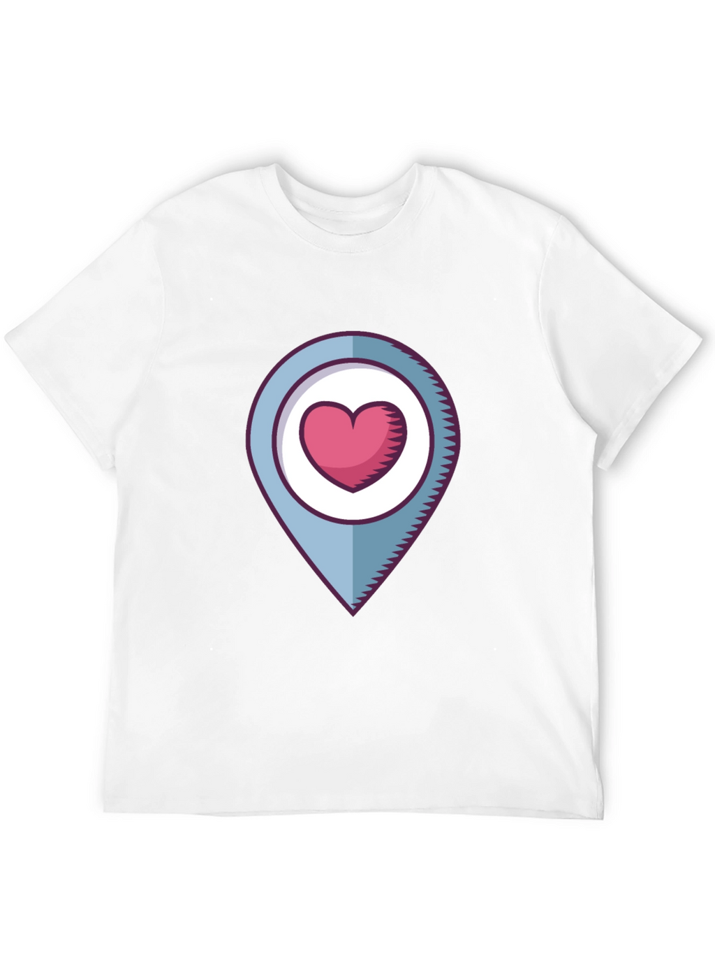 Heart Location Graphic T-Shirt - Black