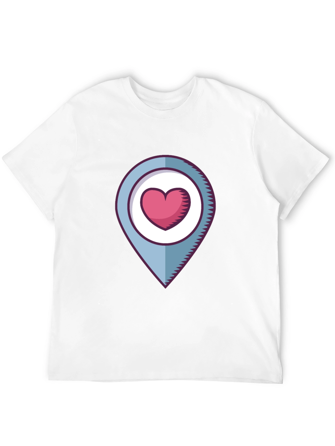 Heart Location Graphic T-Shirt - Black