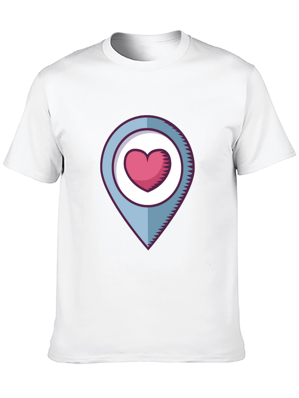 Heart Location Graphic T-Shirt - Black