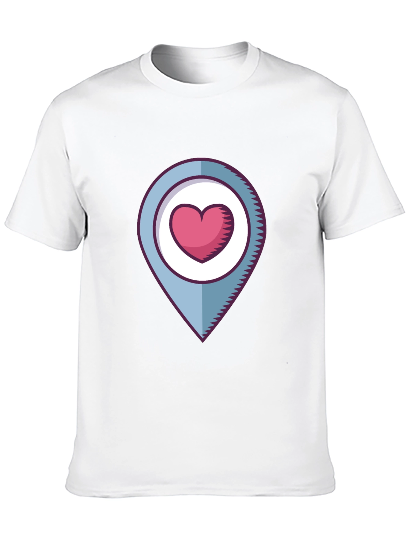 Heart Location Graphic T-Shirt - Black