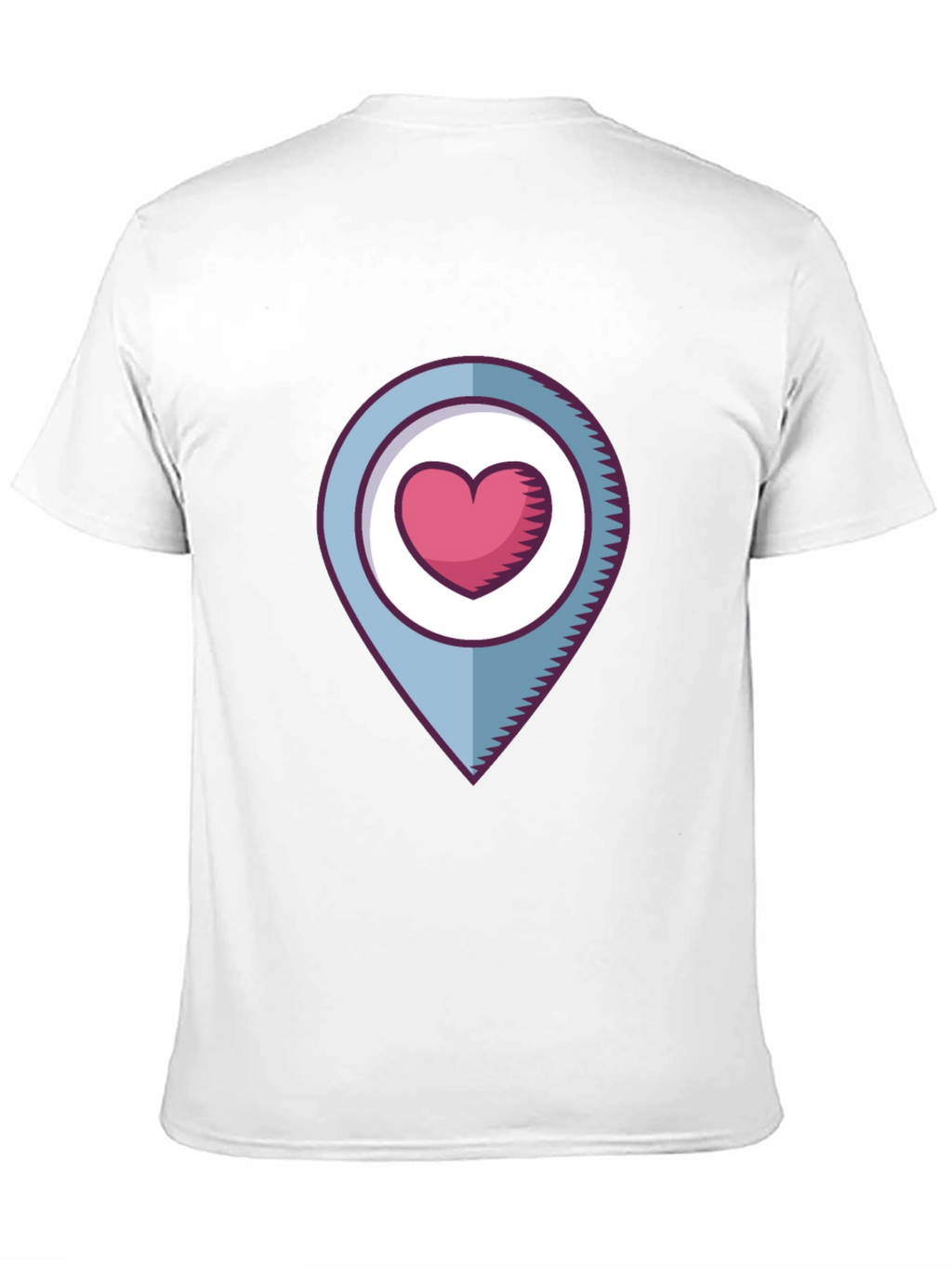 Heart Location Graphic T-Shirt - Black