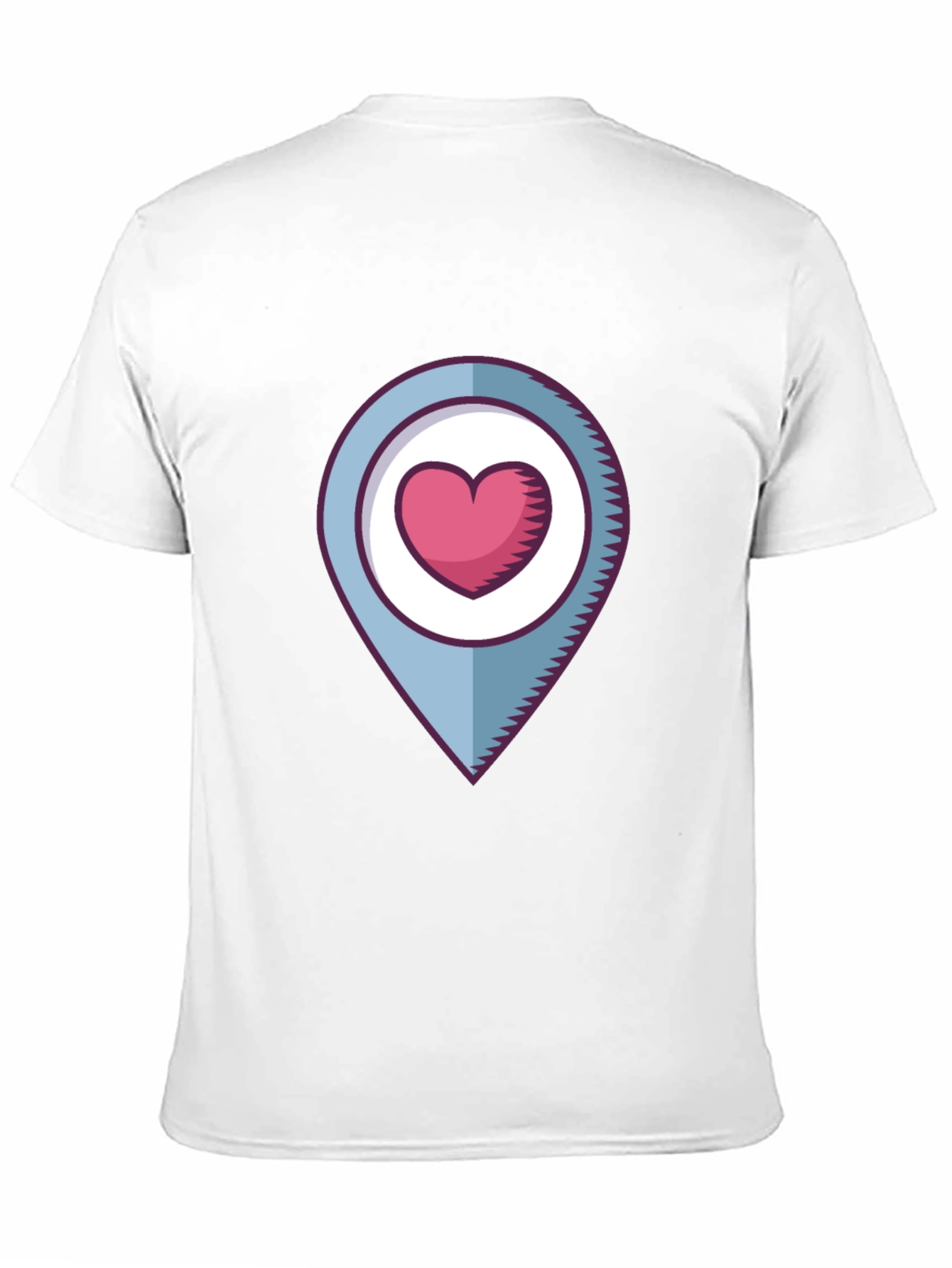 Heart Location Graphic T-Shirt - Black
