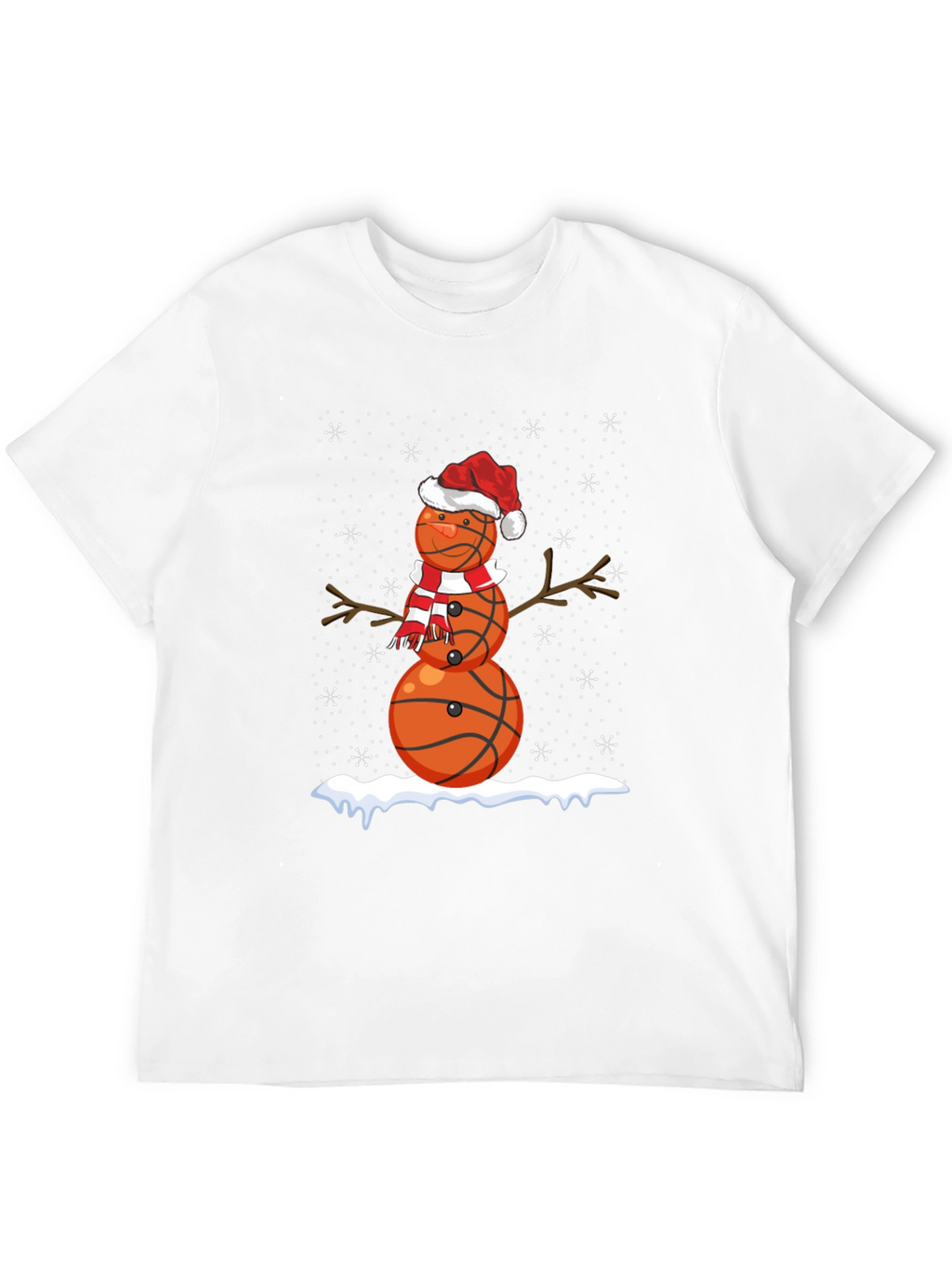 Basketball Snowman Christmas T-Shirt