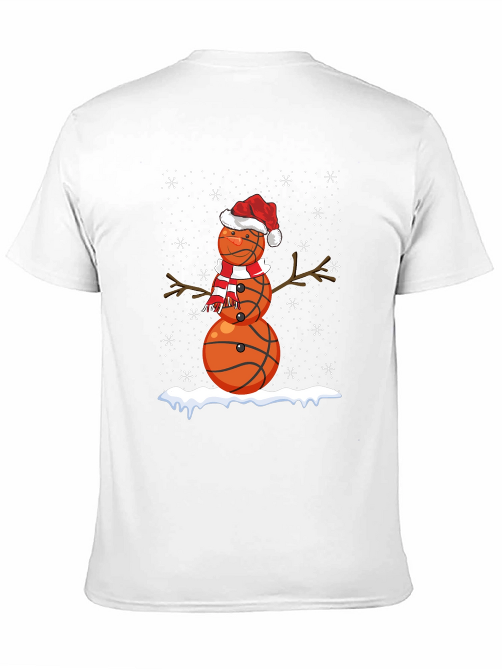 Basketball Snowman Christmas T-Shirt
