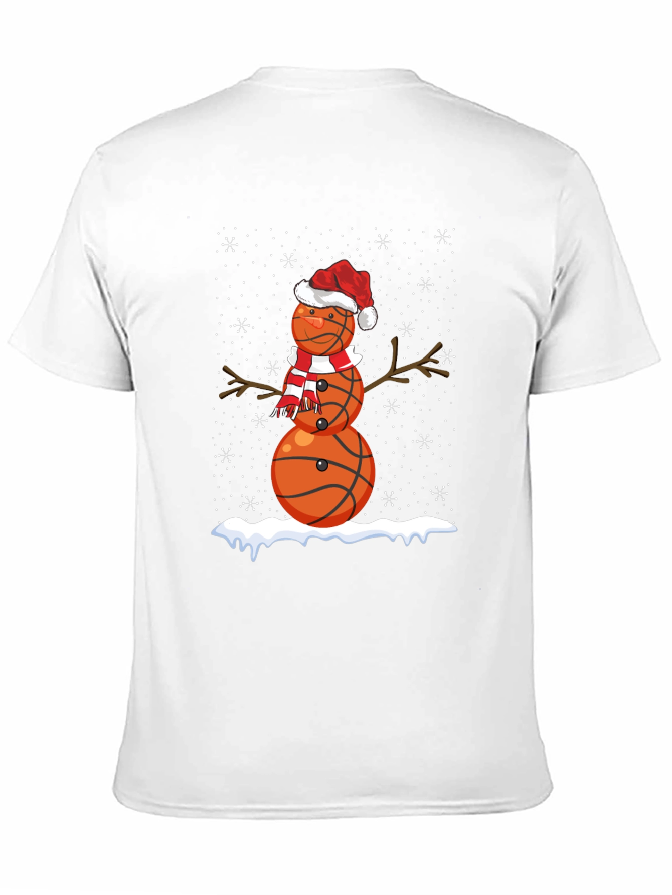 Basketball Snowman Christmas T-Shirt