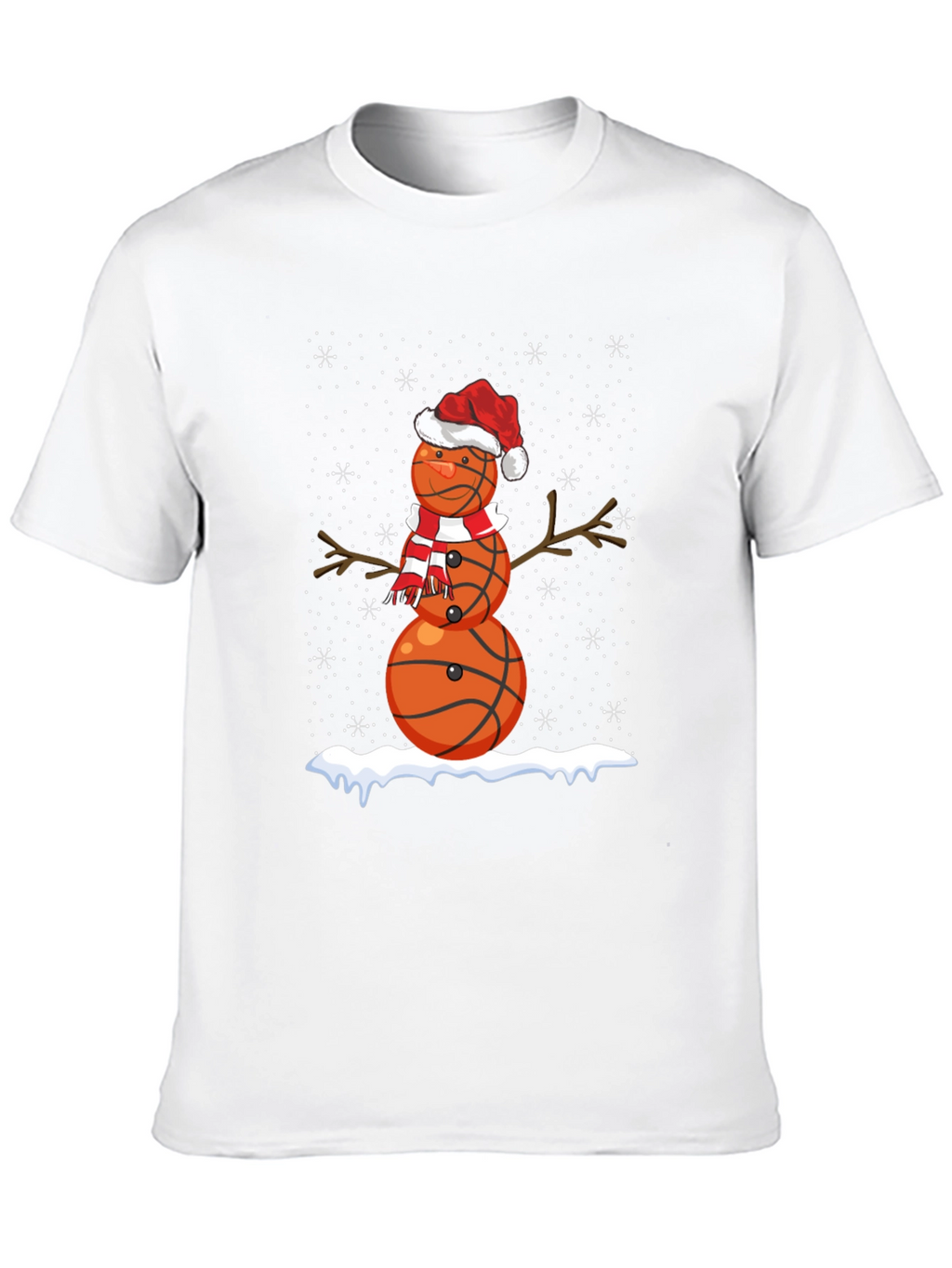 Basketball Snowman Christmas T-Shirt